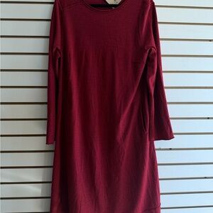 Chic Long Sleeve Burgundy Dress